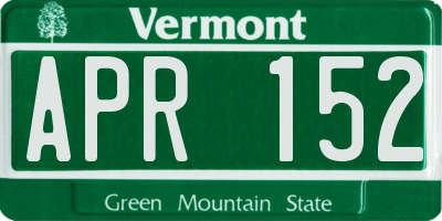 VT license plate APR152