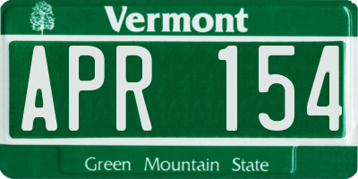 VT license plate APR154
