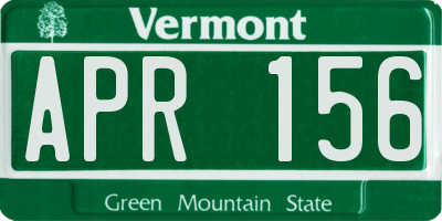 VT license plate APR156