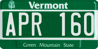 VT license plate APR160
