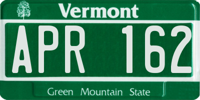 VT license plate APR162