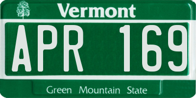 VT license plate APR169