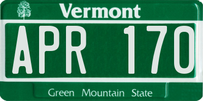 VT license plate APR170