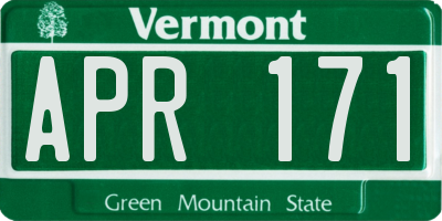 VT license plate APR171