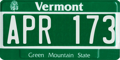 VT license plate APR173