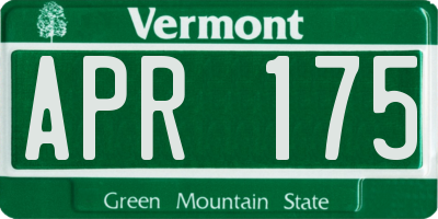 VT license plate APR175