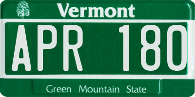 VT license plate APR180
