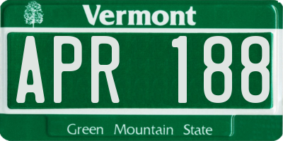 VT license plate APR188
