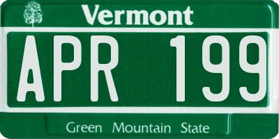 VT license plate APR199