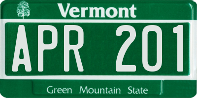 VT license plate APR201