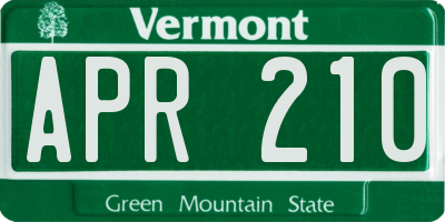 VT license plate APR210