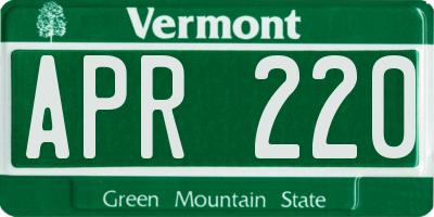 VT license plate APR220