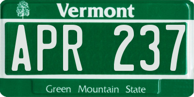 VT license plate APR237