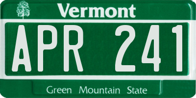 VT license plate APR241