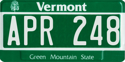 VT license plate APR248