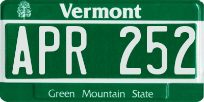 VT license plate APR252