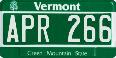 VT license plate APR266
