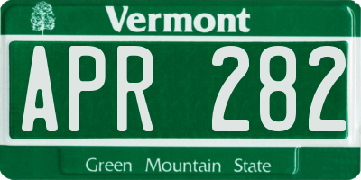VT license plate APR282