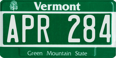 VT license plate APR284