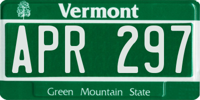VT license plate APR297