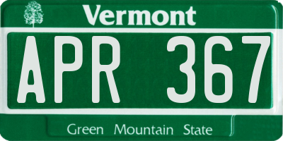 VT license plate APR367