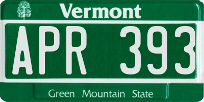 VT license plate APR393