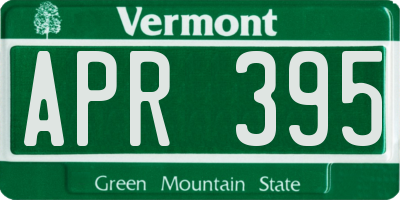 VT license plate APR395