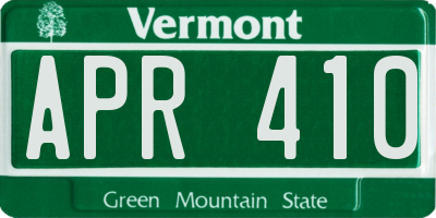 VT license plate APR410