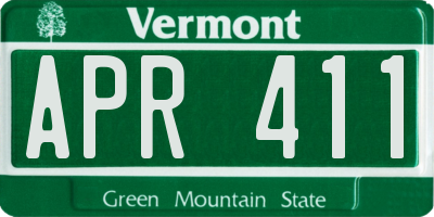 VT license plate APR411
