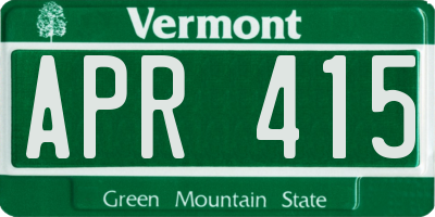 VT license plate APR415