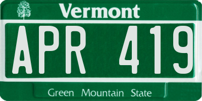 VT license plate APR419