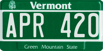VT license plate APR420