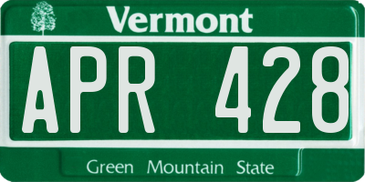 VT license plate APR428