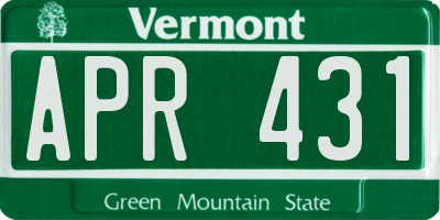 VT license plate APR431
