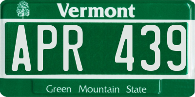 VT license plate APR439