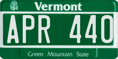 VT license plate APR440