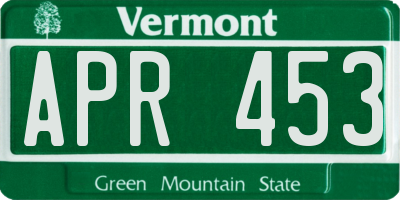 VT license plate APR453