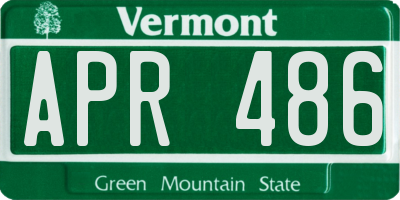 VT license plate APR486