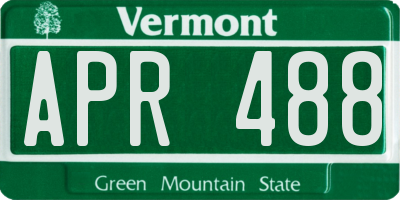 VT license plate APR488