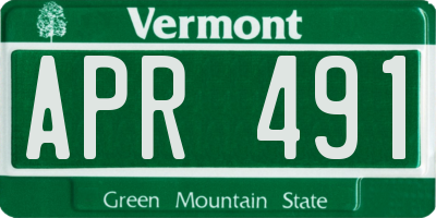 VT license plate APR491