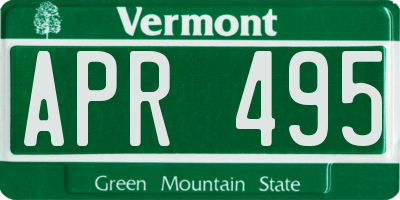VT license plate APR495