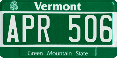VT license plate APR506