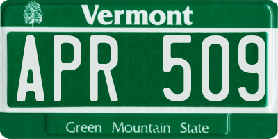 VT license plate APR509