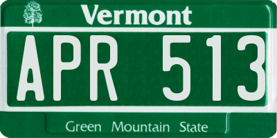 VT license plate APR513