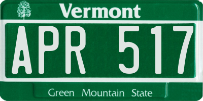 VT license plate APR517