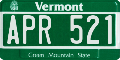 VT license plate APR521