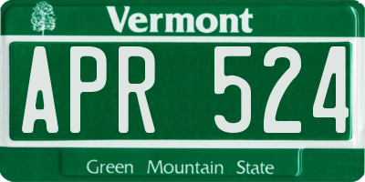 VT license plate APR524