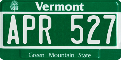 VT license plate APR527