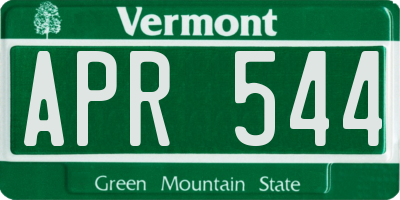 VT license plate APR544