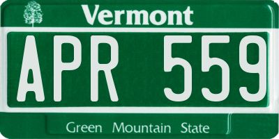 VT license plate APR559